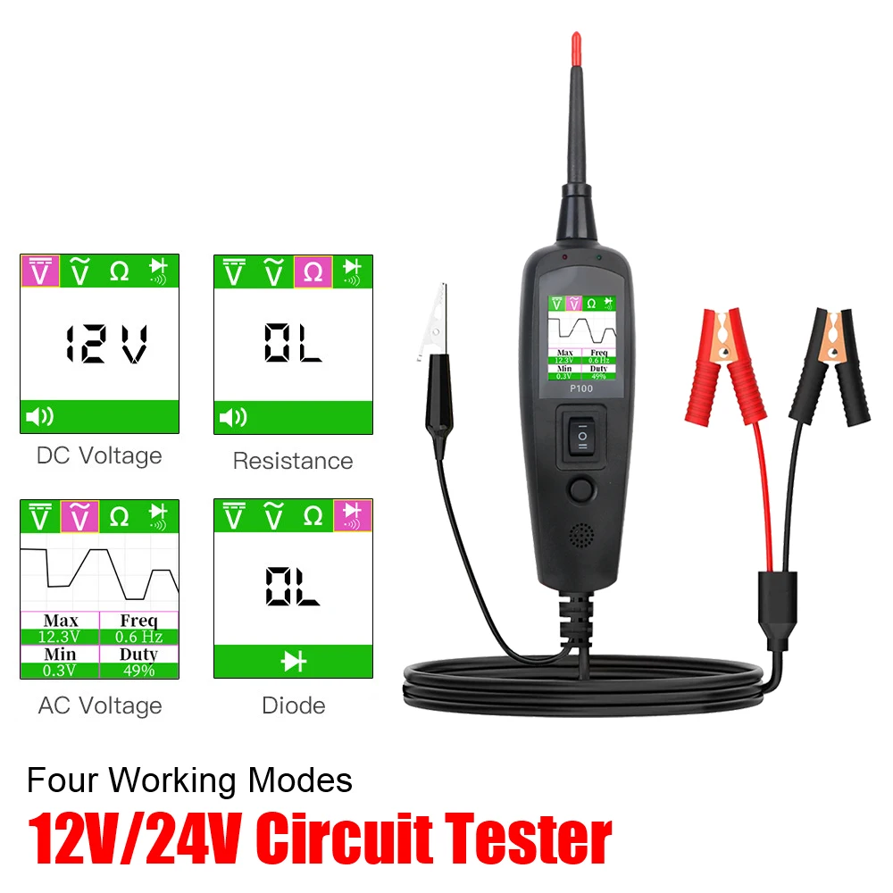 Power Tools Voltage - Testeur de circuit automobile P100 12V
